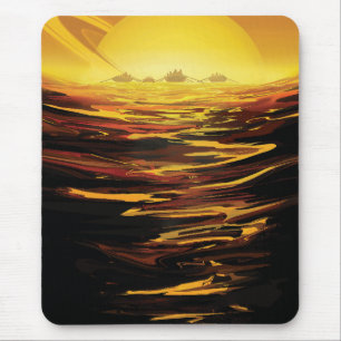 Titan largest moon of Planet Saturn Mouse Mat