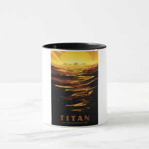 Titan largest moon of Planet Saturn Mug