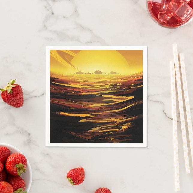 Titan largest moon of Planet Saturn Napkin (Insitu)