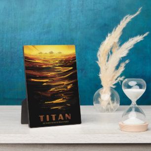 Titan largest moon of Planet Saturn Plaque