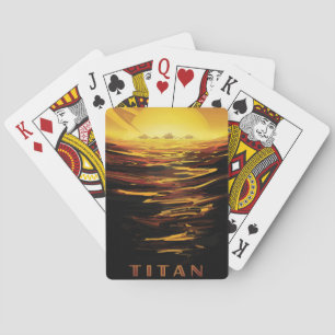 Titan largest moon of Planet Saturn Playing Cards