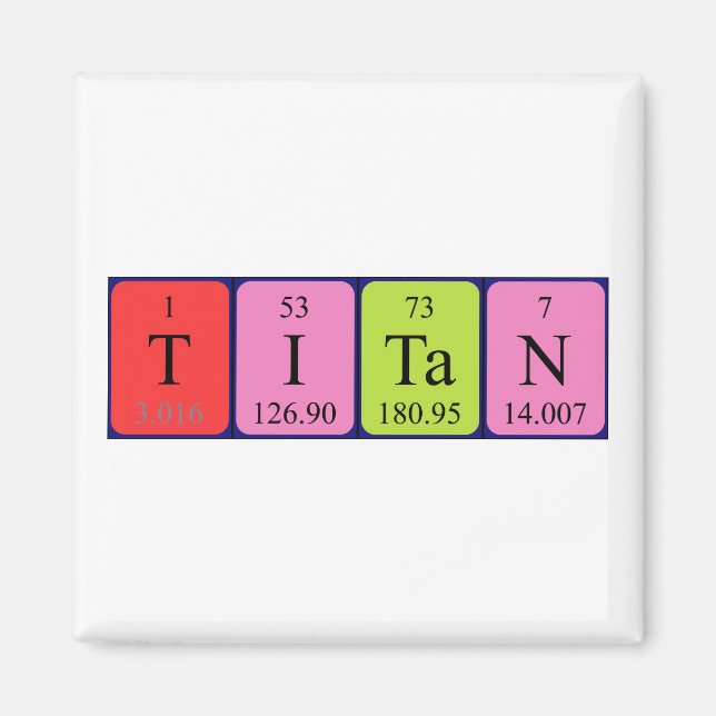 Titan periodic table name magnet (Front)