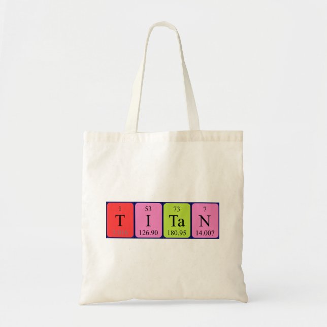 Titan periodic table name tote bag (Front)