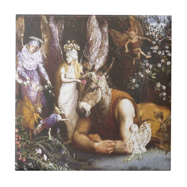 Titania and Bottom,Midsummer Night's Dream Tile (Front)