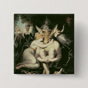 Titania Awakes, Surrounded by Attendant 15 Cm Square Badge