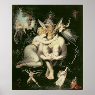 Titania Awakes, Surrounded by Attendant Poster