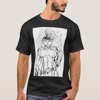 titania ecopop vintage 90s style superheroe art on T-Shirt