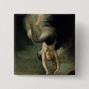 Titania finds the magic ring on the shore 15 cm square badge