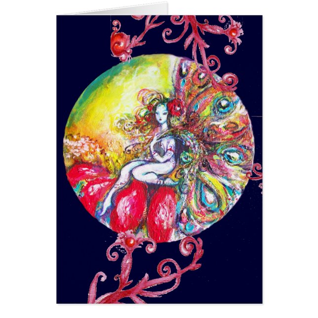 TITANIA / Flower Fairy Sitting on a Red Flower (Front)