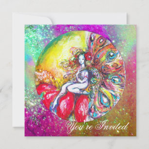 TITANIA , pink yellow blue purple red sparkles Invitation