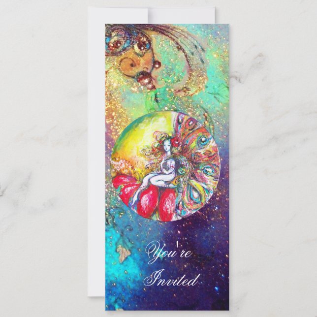 TITANIA ,pink yellow blue red sparkles Invitation (Front)