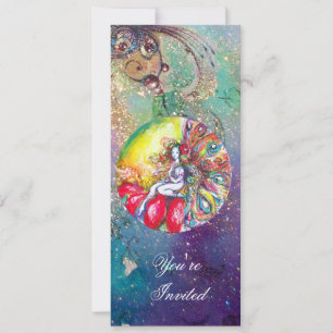 TITANIA ,pink yellow blue red sparkles Invitation