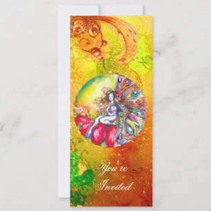 TITANIA ,pink yellow brown blue green red sparkles Invitation