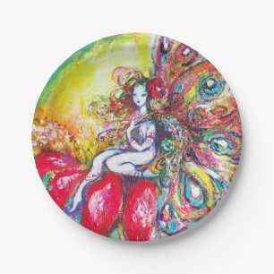 TITANIA SITTING ON A RED FLOWER PAPER PLATE