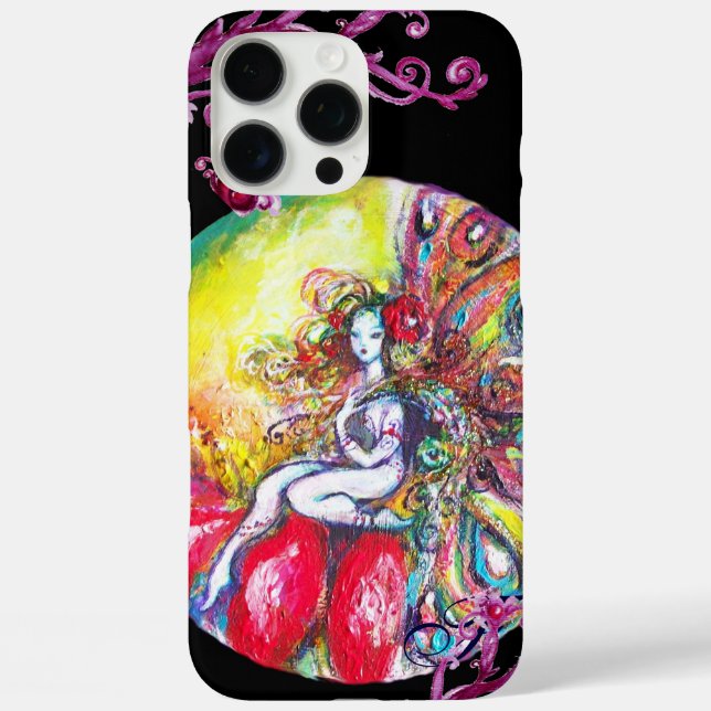 TITANIA SITTING ON A RED FLOWER Pink Floral Swirls Case-Mate iPhone Case (Back)