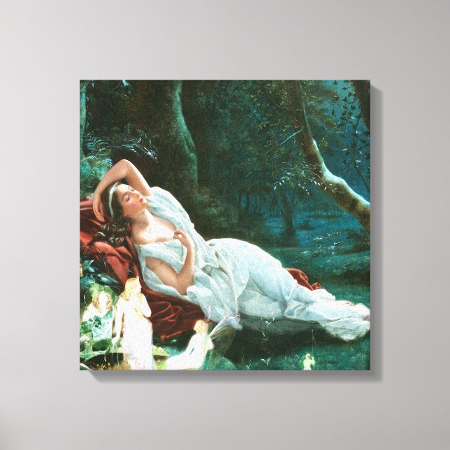 Titania Sleeping in the Moonlight Simmons Fae Art Canvas Print (Front)