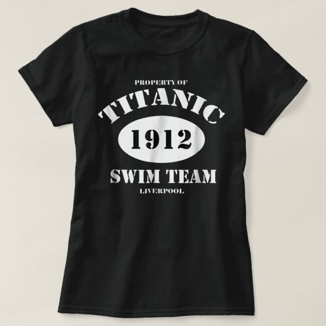 TITANIC 1912 Swim Team, Funny, Retro, T-Shirt (Design Front)
