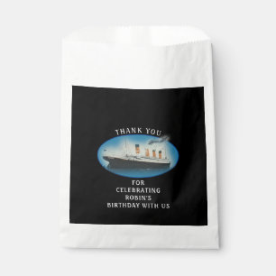 Titanic Birthday Black RMS White Star Line Ship Favour Bags