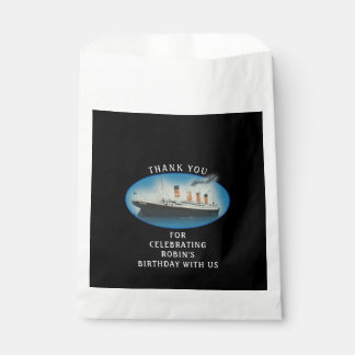 Titanic Birthday Black RMS White Star Line Ship Favour Bags
