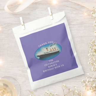 Titanic Birthday Purple RMS White Star Line Ship Favour Bags