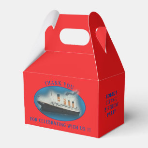 Titanic Birthday Red RMS White Star Line Ship  Favour Box