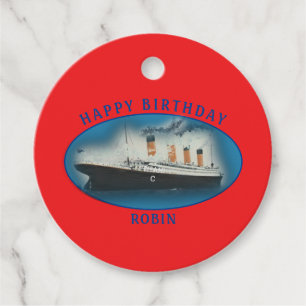 Titanic Birthday Red RMS White Star Line Ship Favour Tags