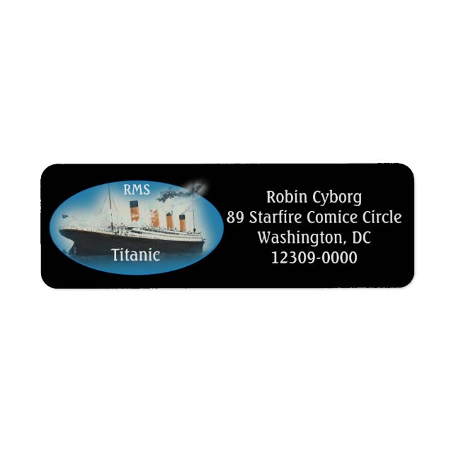 Titanic Black Maritime White Star Return Address (Front)