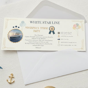 Titanic Boarding Pass Party Invitation