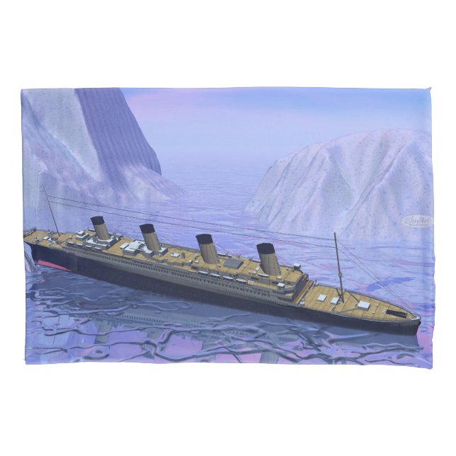 Titanic boat sinking - 3D render Pillowcase (Front)