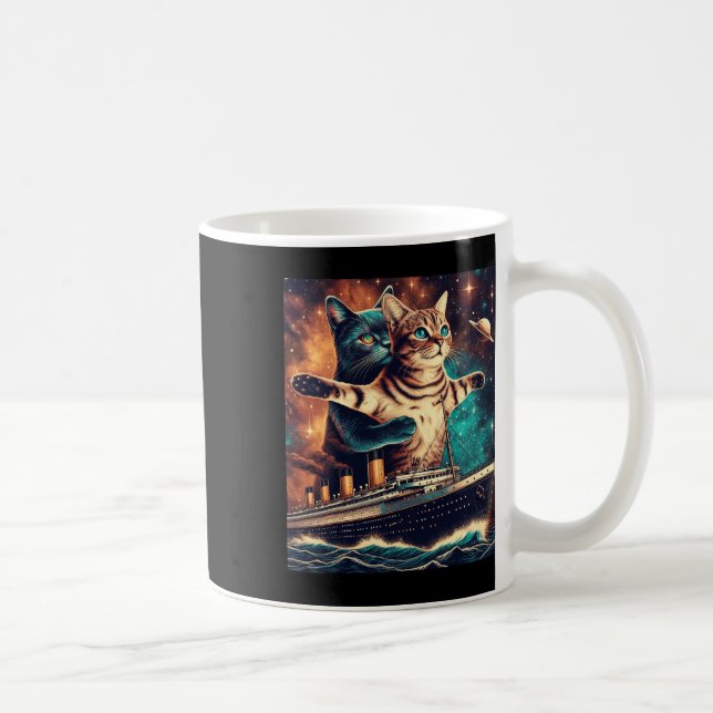 Titanic Cats Funny Tee  Coffee Mug (Right)