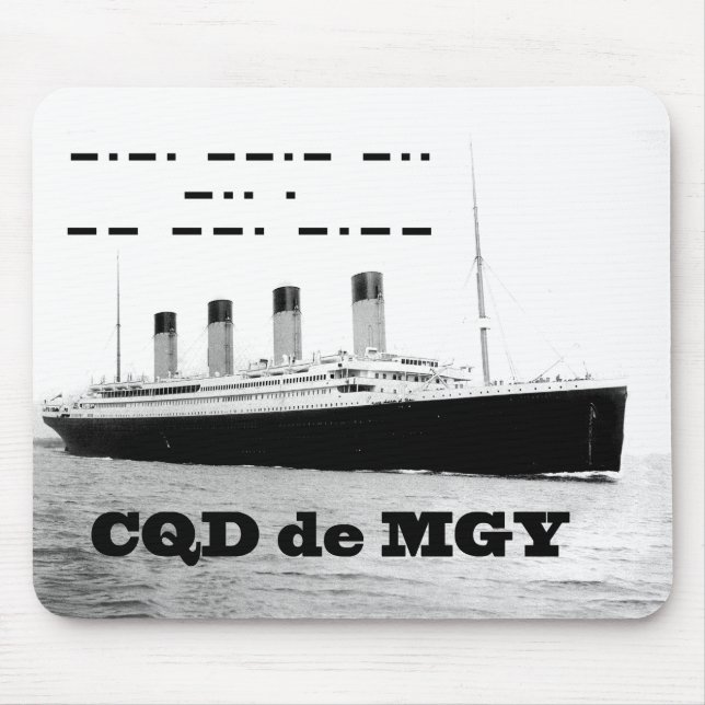 Titanic CQD de MGY Wireless Distress Signal Mouse Mat (Front)
