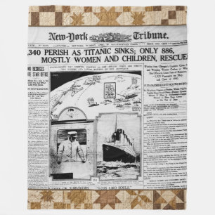 Titanic Disaster 1912 Tribune Quilt Blanket