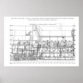 Titanic Engine Profile Plan Poster