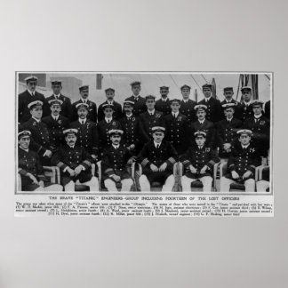 Titanic Engineers who served on Olympic Poster