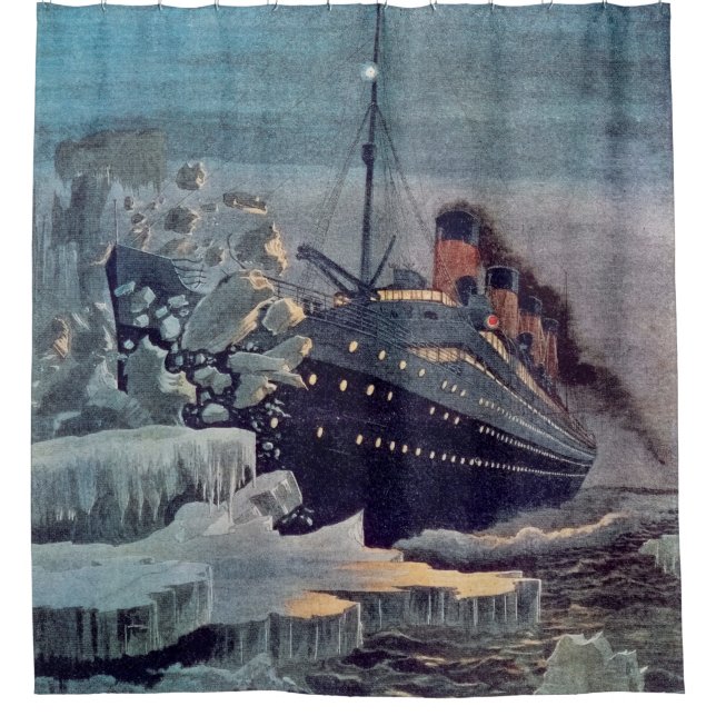 Titanic Hits Iceberg Shower Curtain (Front)