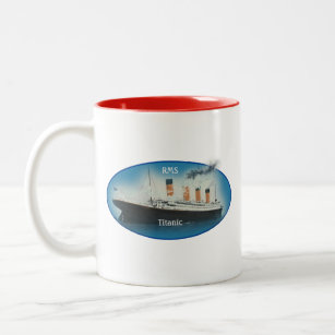 Titanic Maritime Blue RMS White Star Line Ship Two-Tone Coffee Mug