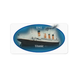 Titanic Maritime Blue White Star Line Ship Label
