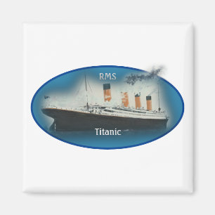 Titanic Maritime Blue White Star Line Ship Magnet