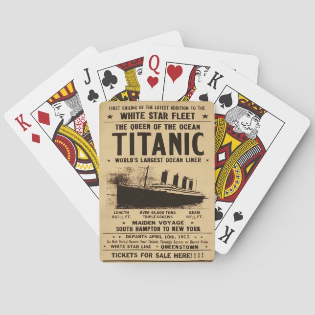 Titanic Newspaper Playing Cards (Back)