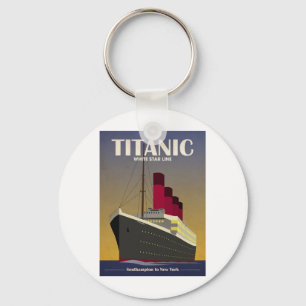 Titanic Ocean Liner Art Deco Print Key Ring