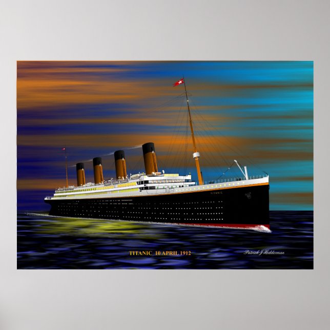 TITANIC ON HER MAIDEN  VOYAGE 10 APRIL 1912 POSTER (Front)