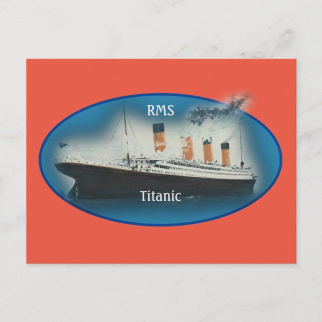 Titanic Orange Maritime White Star Line Ship Postcard (Front)