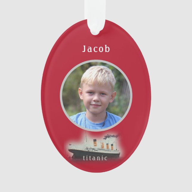  Titanic Photo Red Christmas Ornament (Front)