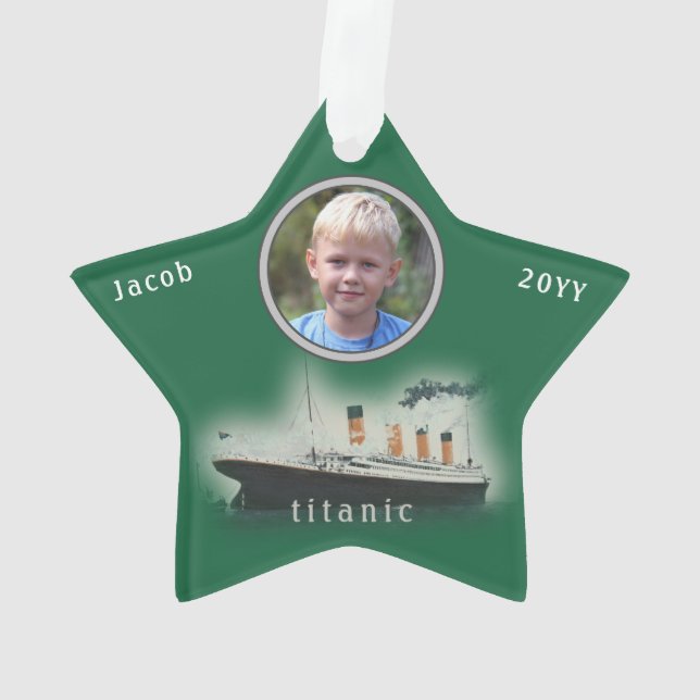 Titanic Porthole Photo Christmas Ornament (Back)