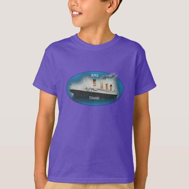 Titanic Purple Maritime RMS White Star Line Ship T-Shirt (Front)