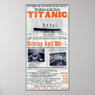 Titanic Queen Of The Ocean - White Star Line Poster