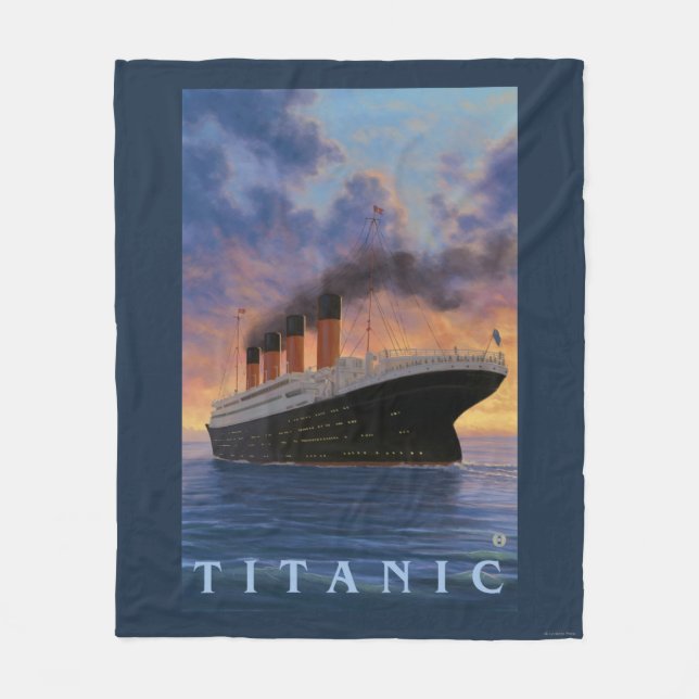 Titanic SceneWhite Star Line Fleece Blanket (Front)
