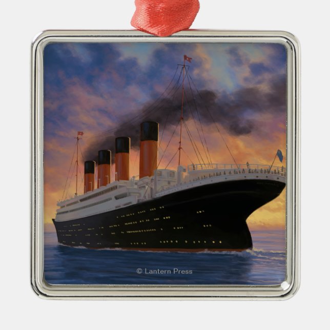 Titanic SceneWhite Star Line Metal Tree Decoration (Front)