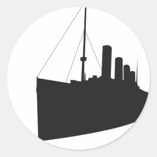 titanic shadow classic round sticker