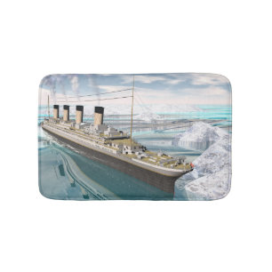 Titanic ship - 3D render Bath Mat